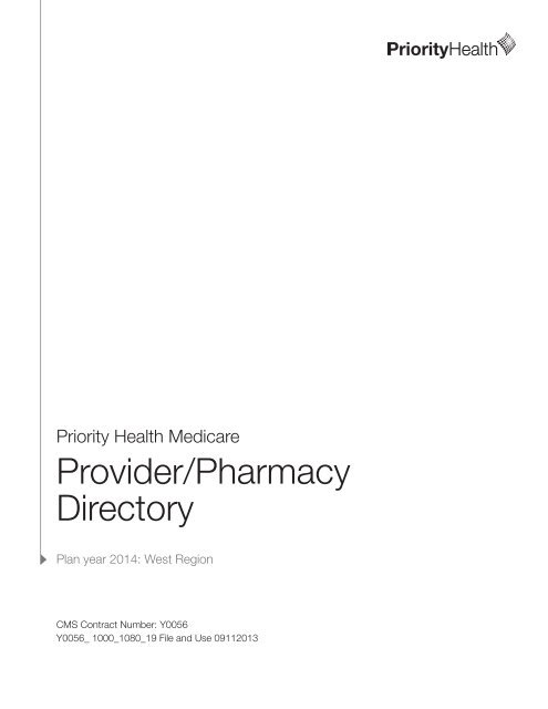 2014 Priority Health West Region Provider/Pharmacy directory