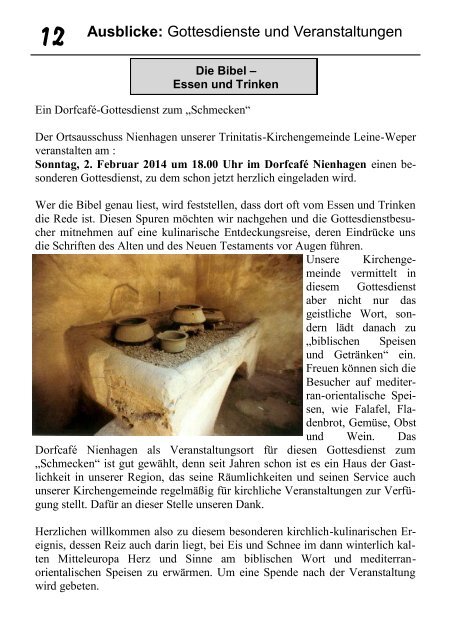 Gemeindebrief Winter 2013 - Ev.-luth. Trinitatis-Kirchengemeinde ...