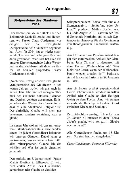 Gemeindebrief Winter 2013 - Ev.-luth. Trinitatis-Kirchengemeinde ...