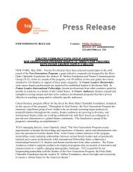 Press Release (43 KB PDF) - Doris Duke Charitable Foundation