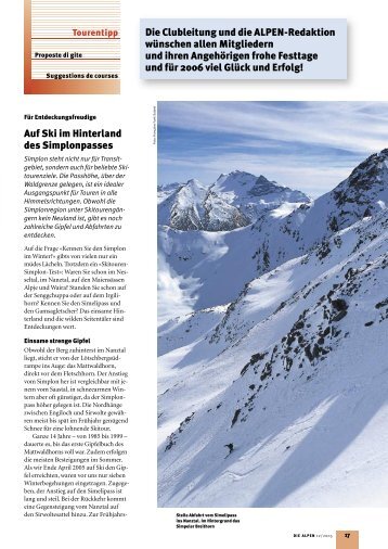 Simplonhinterland und seine Skitouren - SAC SAAS