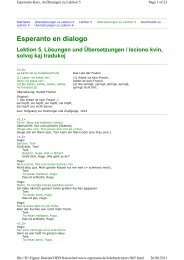 Esperanto en dialogo Lektion 5, Lösungen und Übersetzungen ...