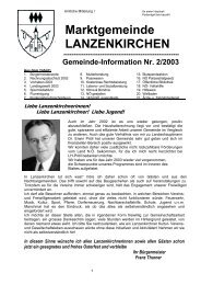 Gemeinde-Info 2/2003 - Lanzenkirchen