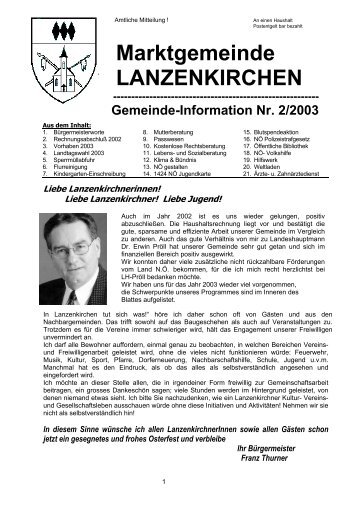 Gemeinde-Info 2/2003 - Lanzenkirchen