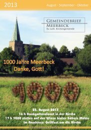 1000 Jahre Meerbeck Danke, Gott! - Ev.-Luth. Kirchengemeinde ...