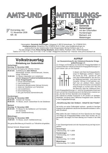 Volkstrauertag - Herbertingen