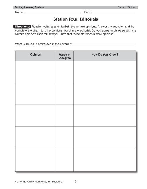 Writing Learning Stations Grades 6–8 English Language Arts series ...