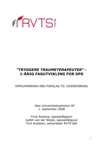 tryggere traumeterapeuter - Sykehuset Innlandet HF