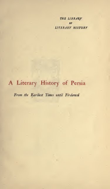 A literary history of Persia
