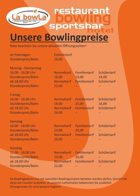 bowling - La bowLa Gifhorn