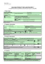 BUILDING PRODUCT DECLARATION BPD 3 - ThermiSol