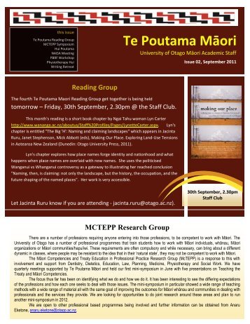 Te Poutama Māori - Maori at Otago - University of Otago