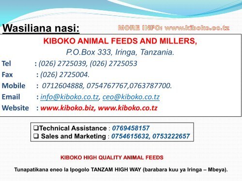 kiboko quality animal feeds - KIBOKO Animal Feeds and Millers