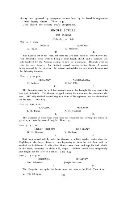 1912 Olympic Games Official Report Part 2