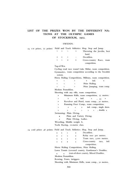 1912 Olympic Games Official Report Part 2