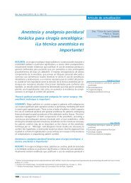 Anestesia y analgesia peridural torácica para cirugía oncológica ...