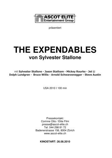 THE EXPENDABLES von Sylvester Stallone - Ascot Elite ...