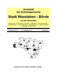 Amtsblatt der Einheitsgemeinde Stadt Wanzleben - Börde mit den ...