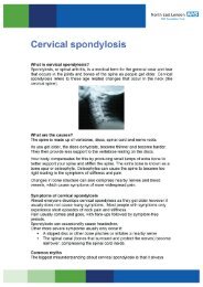 Cervical spondylosis information leaflet - North East London NHS ...