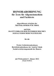 HONORARORDNUNG - Tiroler Gebietskrankenkasse