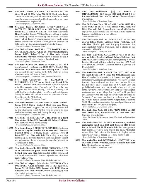 (U.S. Coins) Catalog - Stack's Bowers