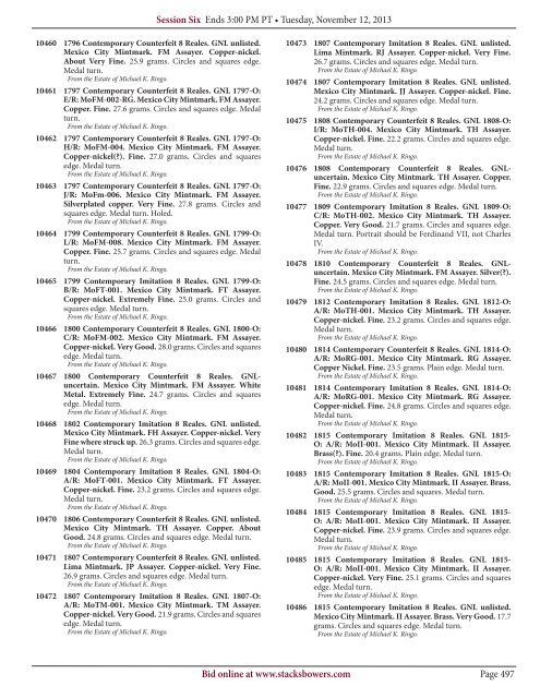 (U.S. Coins) Catalog - Stack's Bowers