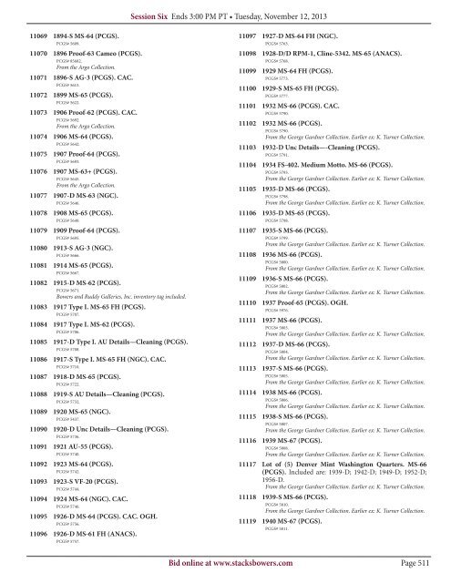 (U.S. Coins) Catalog - Stack's Bowers