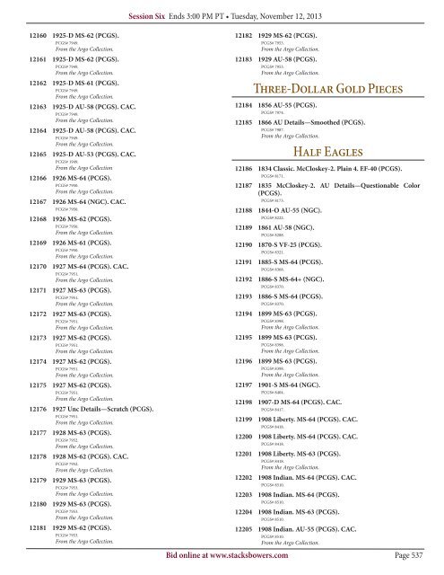 (U.S. Coins) Catalog - Stack's Bowers