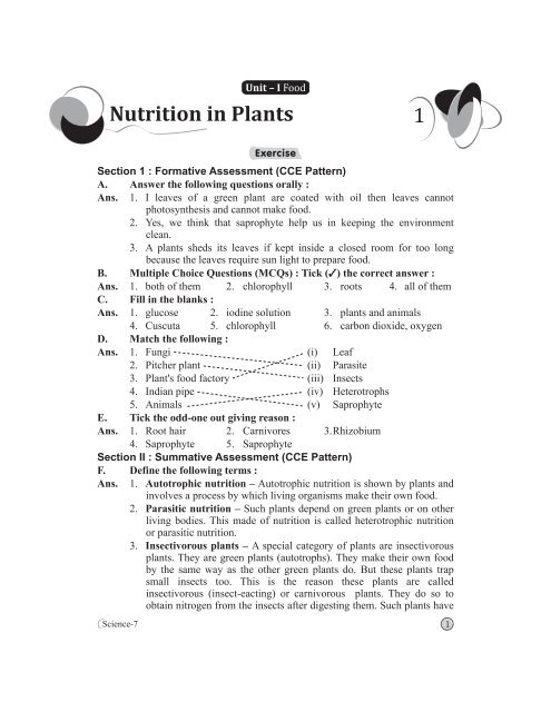 Nutrition in Plants 1 . Publishing House Pvt. Ltd.