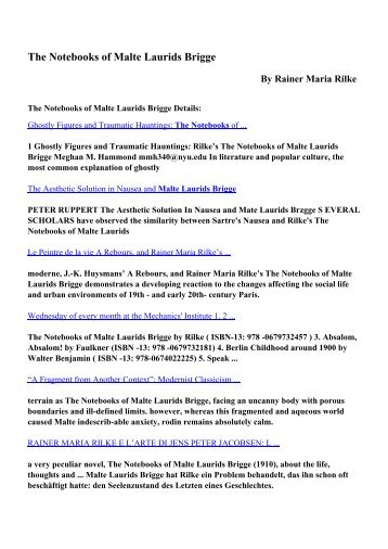 Download The Notebooks of Malte Laurids Brigge pdf ebooks by ...