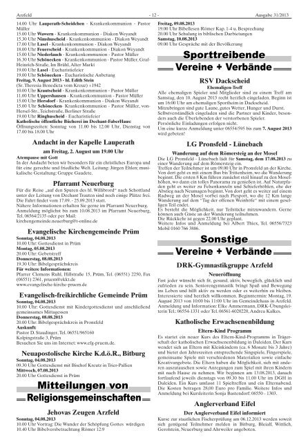 Ausgabe 31 - Verbandsgemeinde Arzfeld