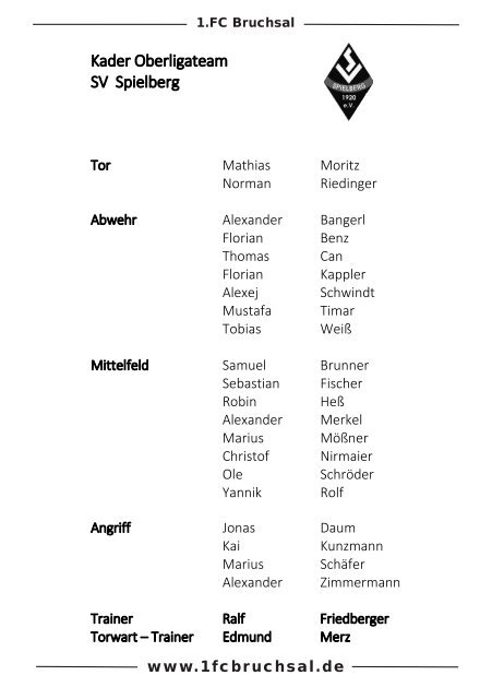 Stadionheft - 1. FC Bruchsal 1899