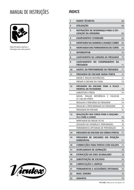 Manual de instrucciones - Virutex