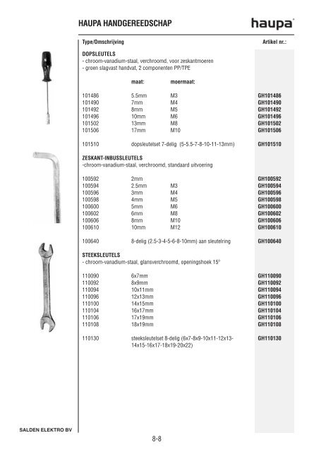 Catalogus Elektrotechniek - Salden Elektro