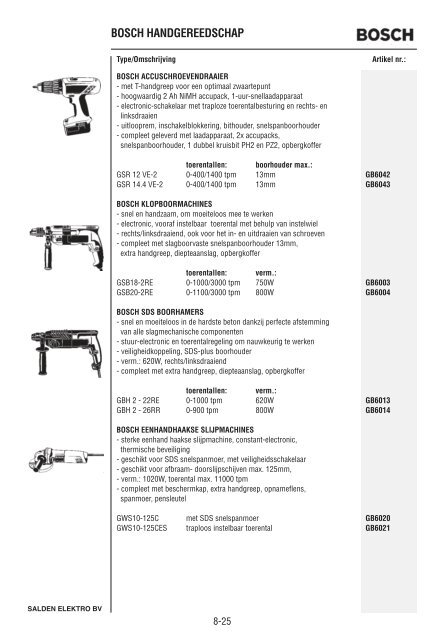 Catalogus Elektrotechniek - Salden Elektro