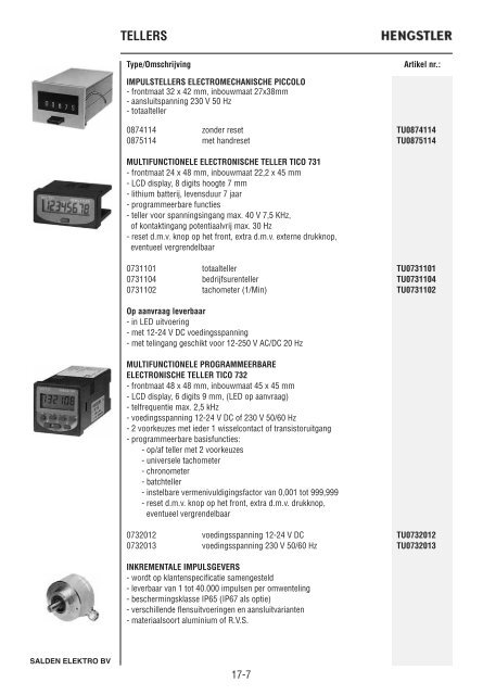 Catalogus Elektrotechniek - Salden Elektro