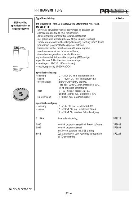 Catalogus Elektrotechniek - Salden Elektro