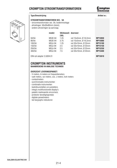 Catalogus Elektrotechniek - Salden Elektro