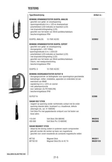 Catalogus Elektrotechniek - Salden Elektro