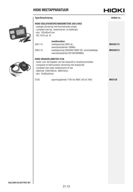 Catalogus Elektrotechniek - Salden Elektro