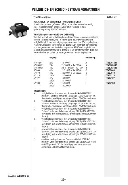 Catalogus Elektrotechniek - Salden Elektro