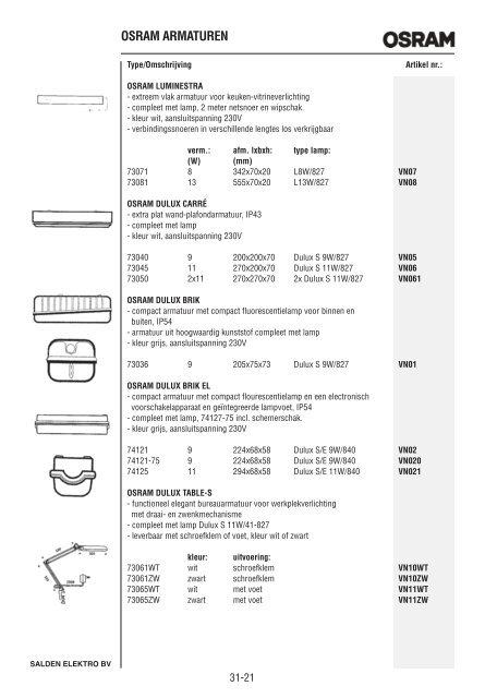 Catalogus Elektrotechniek - Salden Elektro