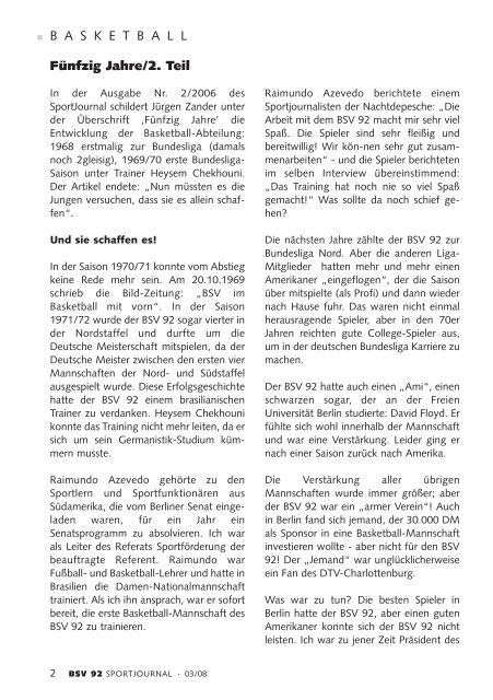 Ausgabe 3/08 - Berliner Sport-Verein 1892 eV: Startseite