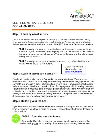 Self-Help Strategies for Social Anxiety - AnxietyBC