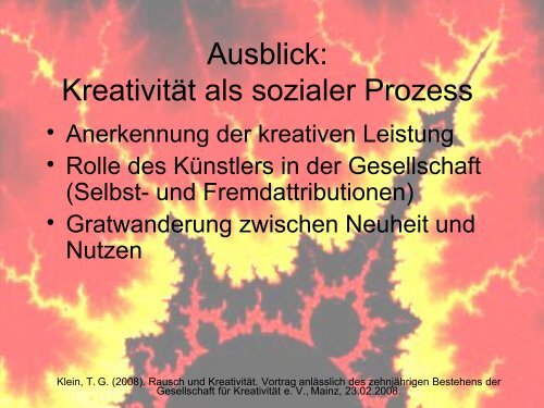 Rausch und Kreativität (Arbeitstitel) - Gesellschaft für Kreativität