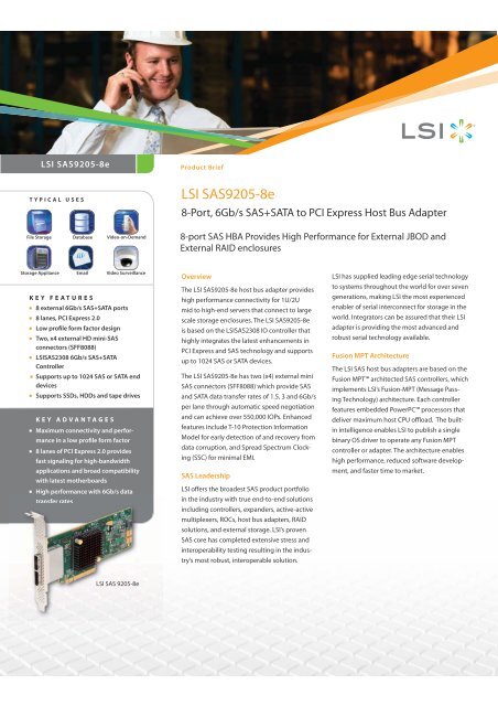 LSI-SAS-9205-8e Datasheet