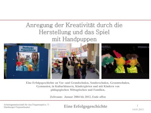 Pdf Eine Erfolgsgeschichte - Hamburger Puppentheater