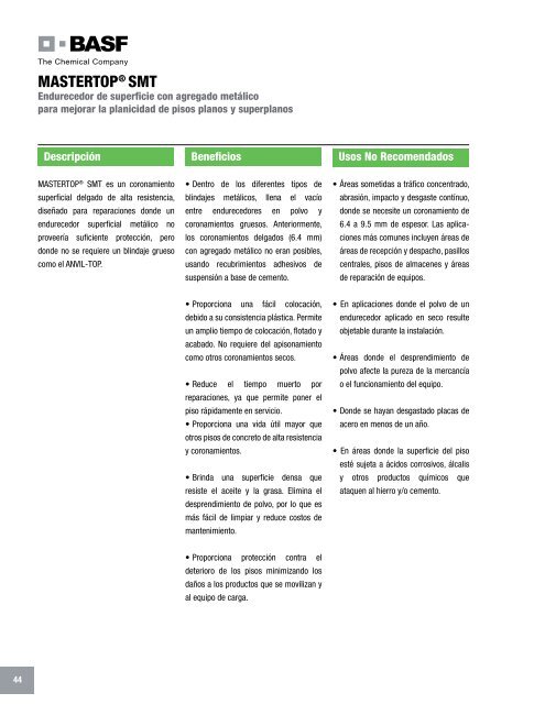 Manual Técnico de Productos - Fabrica MX - Construcción