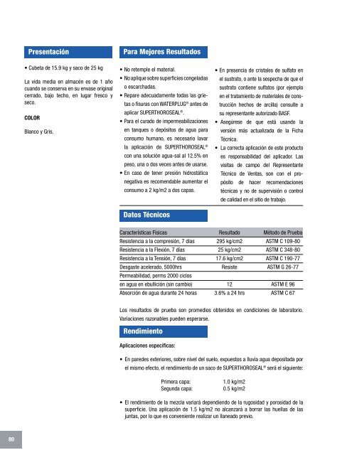 Manual Técnico de Productos - Fabrica MX - Construcción