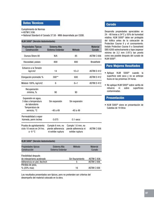 Manual Técnico de Productos - Fabrica MX - Construcción